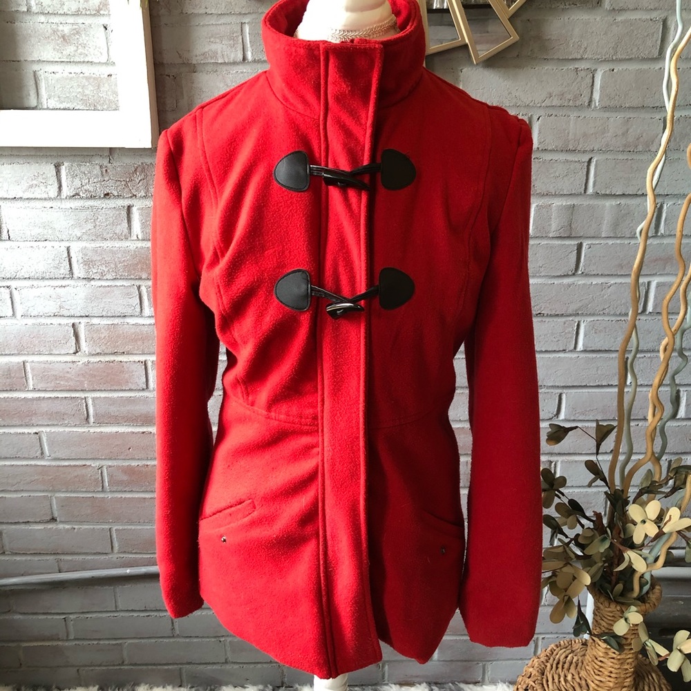 Rampage woman’s red pea coat, size medium